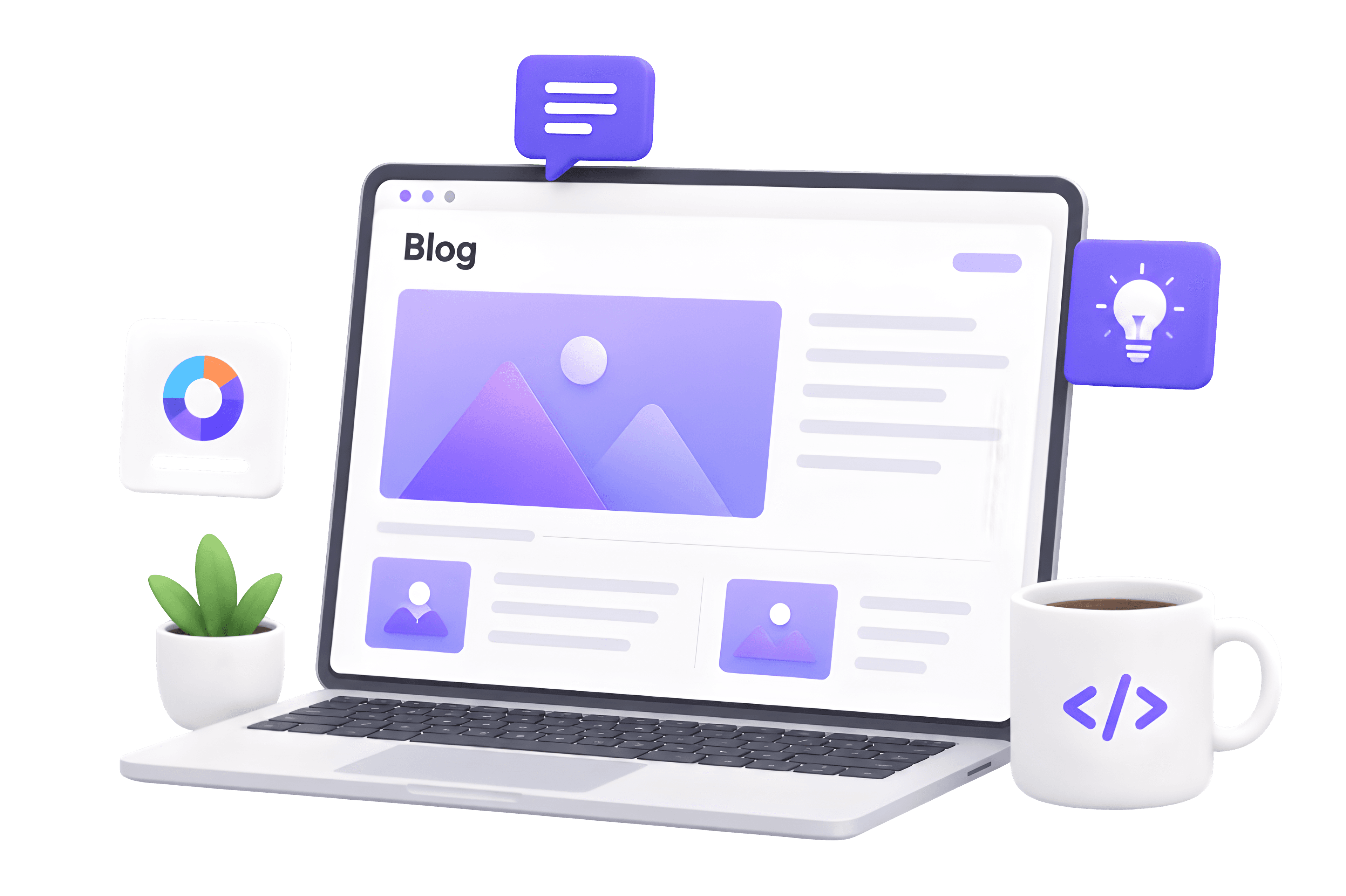 Blog article dashboard illustration